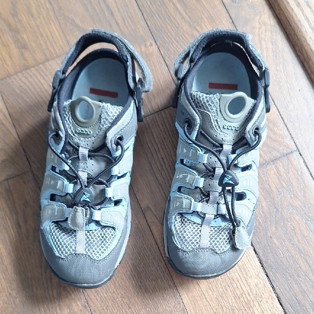 EccoGray and Blue Athletic Sandals